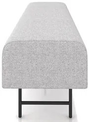 Puff Recamier Decorativo Pés em Ferro 195cm Dublin P02 Linho Cinza Cla