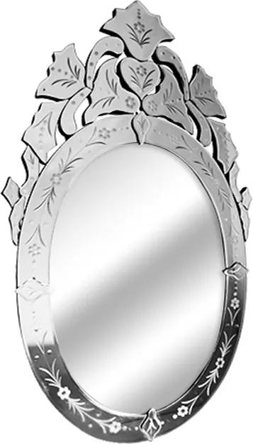 Espelho Veneziano Clássico Luis XV Com Peças Bisotadas - 100X60cm