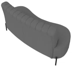 Sofá 2 Lugares 135cm Pés Aço Preto Tamar Z08 Boucle Grafite - Mpozenat