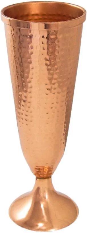 Vaso Decorativo em Metal na Cor Rosê - 36x13x13cm