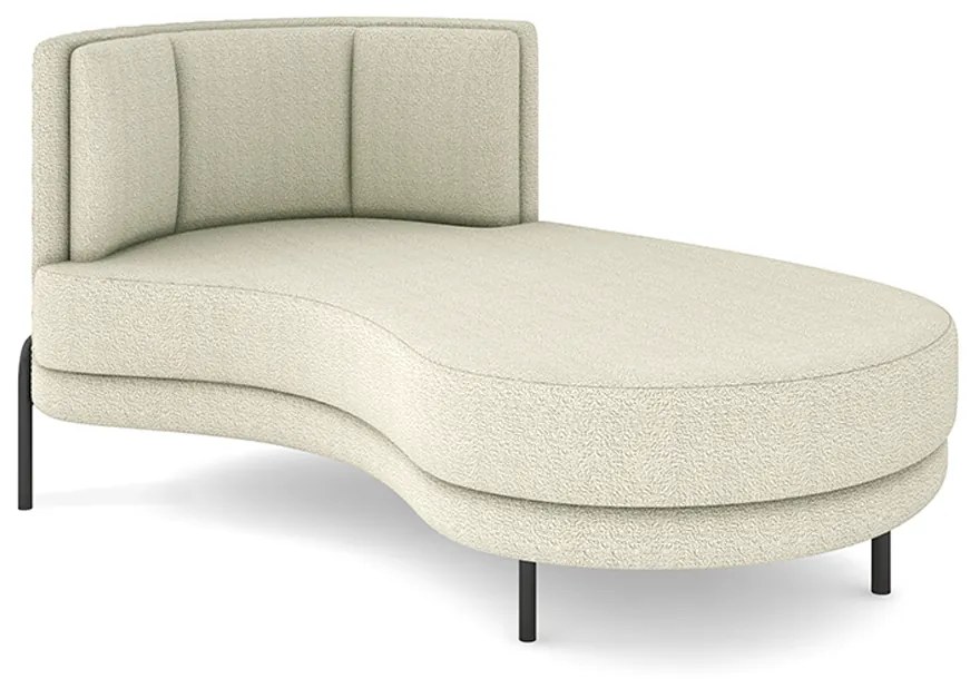 Sofá Chaise Lado Direito Downey Sala de Estar Bouclê OffWhite G15 - Gran Belo