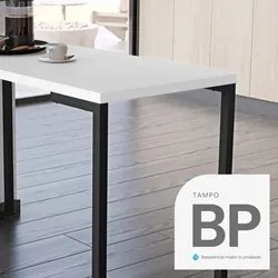 Mesa de Cozinha Bistrô Porto Branco 120cm com 4 Banquetas Industriais