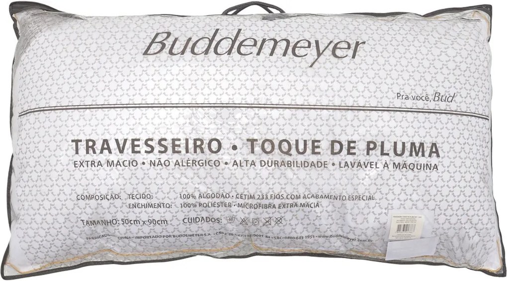 Travesseiro Buddemeyer Matelassê Toque de Pluma 50x90cm Branco