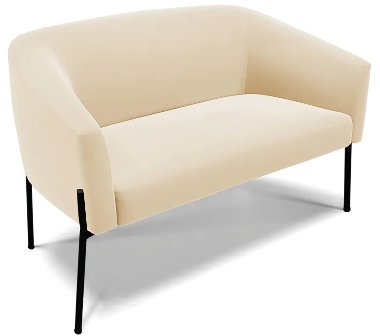 Namoradeira e 2 Poltronas Pé de Ferro Preto Stella Suede D03 - D'Rossi - Bege