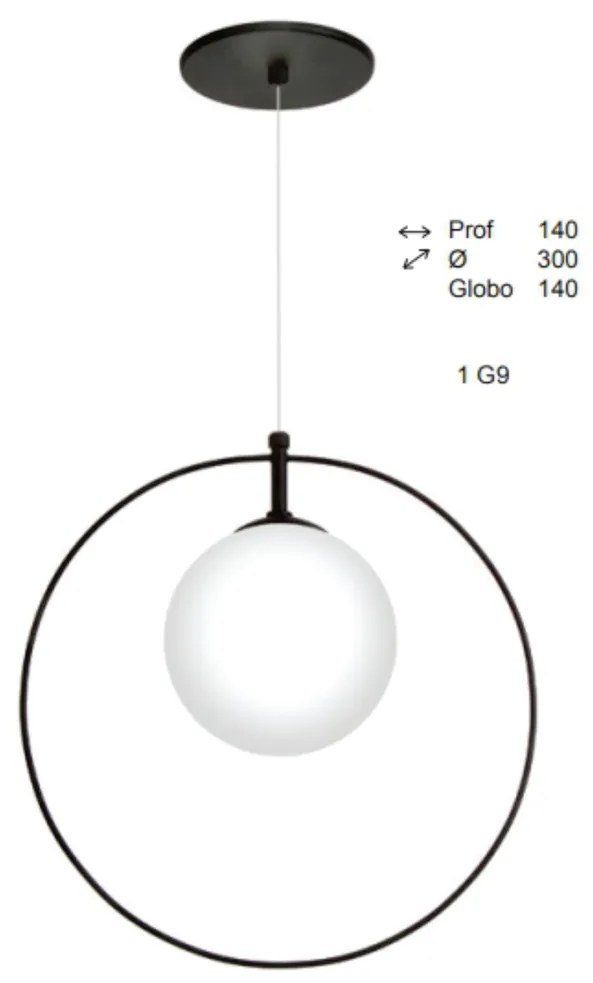 Pendente Ring Esfera Ø30X14Cm Globo Ø14Cm 01Xg9 - Old Artisan Pd-5601 (CAFÉ, CLEAR (Transparente))