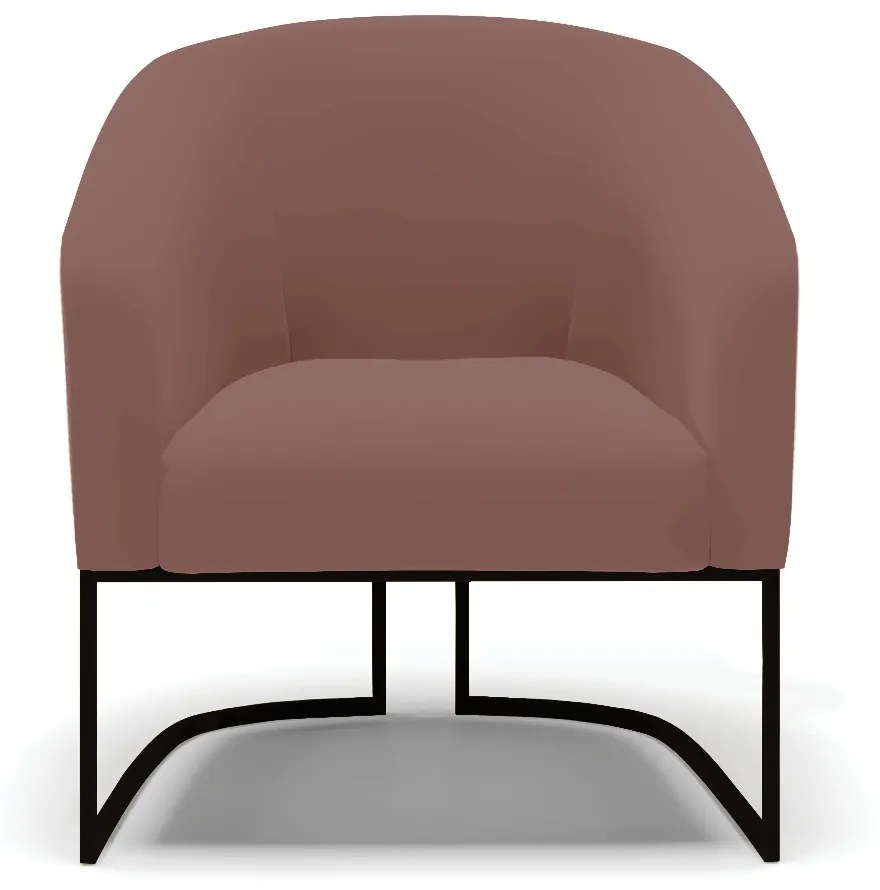 Poltrona Decorativa Industrial Preto Kit 2 Stella Veludo D03 - D'Rossi - Rose