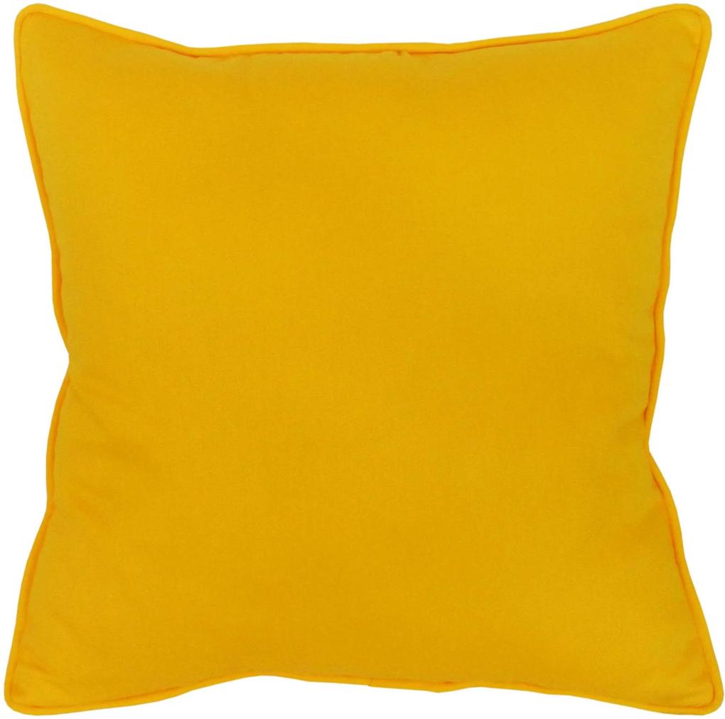 Capa Almofada em Algodão Liso Amarelo 45x45cm com Viés