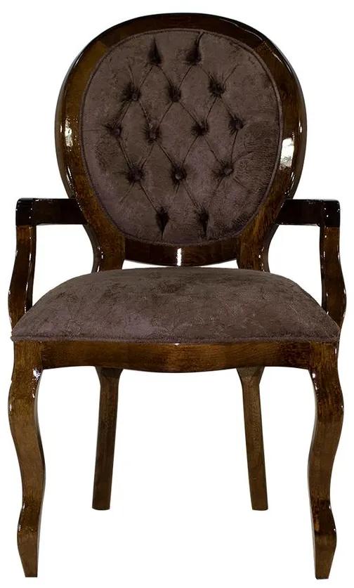 Cadeira de Jantar Medalhão Lisa com Braço - Wood Prime 25410 Liso
