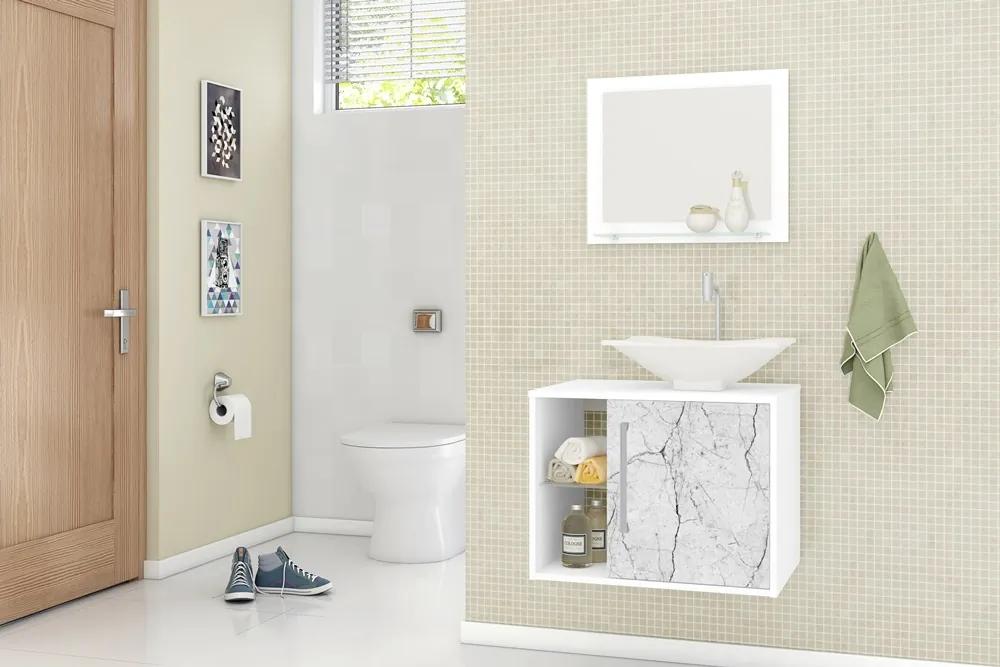 Conjunto Para Banheiro Baden Branco Carrara – Bechara Móveis