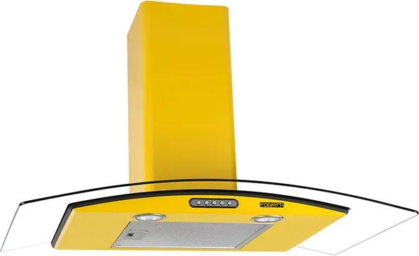 Coifa em Vidro Curvo Slim Amarelo de 90 cm - 220 Volts