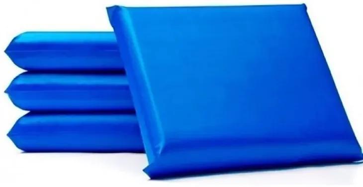 Kit 5 Travesseiros De Espuma Capa Impermeável Hospitalar (Azul, Liso)