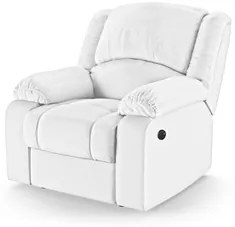 Poltrona do Papai Reclinável Pietra Power Touch Massagem FH9 PU Branco