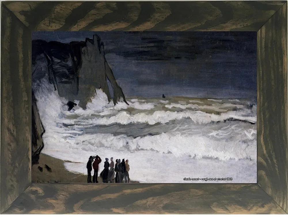 Quadro Decorativo A4 Rough Sea at Etretat 1869 - Claude Monet Cosi Dimora