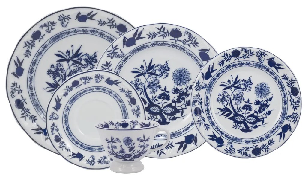 Aparelho De Jantar E Chá Porcelana Schmidt 30 Peças - Dec. Cebolinha 2617