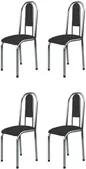 Kit 4 Cadeiras Anatômicas 0.122 Estofada Cromado/Preto - Marcheli