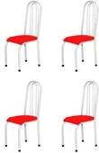 Kit 4 Cadeiras Altas 0.123 Anatômica Branco/Vermelho - Marcheli