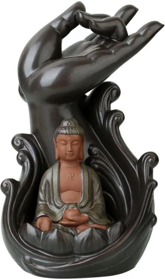 Incensário Cascata de Fumaça Apan Mudra com Buda Sentado