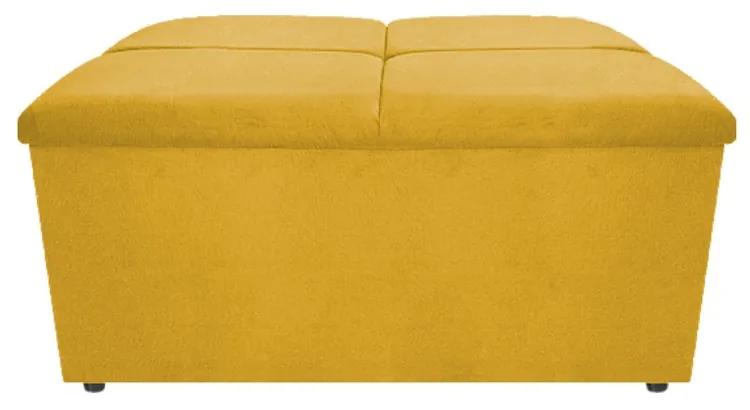 Calçadeira Munique 90 cm Solteiro Suede Amarelo - ADJ Decor