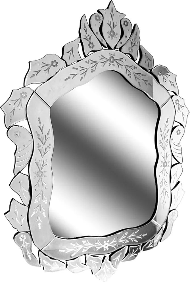 Espelho Veneziano Grande Cristalino Com Peças Bisotadas