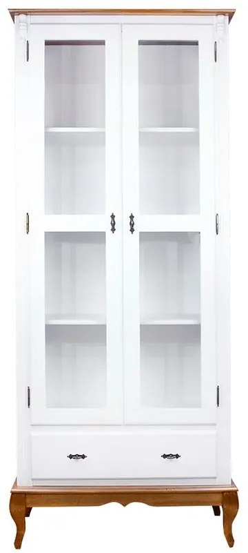 Cristaleira 02 Portas 01 Gaveta Branca e Imbuia - Wood Prime NL 44287