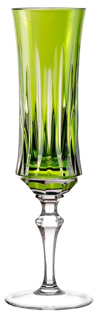 Taça de Cristal Lapidado p/ Champagne - Verde Claro - 66  Verde Claro - 66