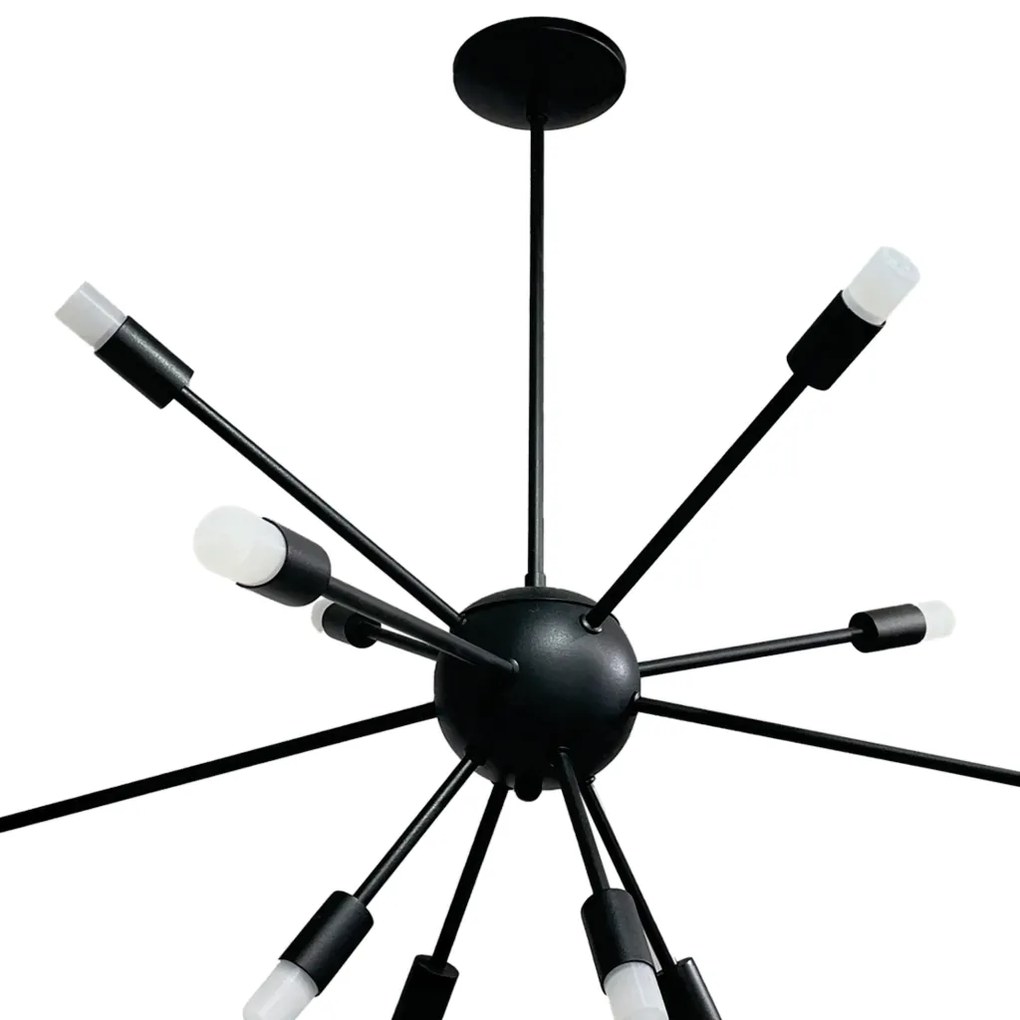 Pendente Sideral Ø73X62Cm Led 30W - Usina 19720/6 (OX-P - Onix Brilho Polido, 3000k, 110v)