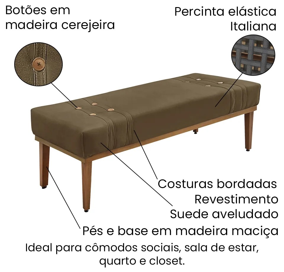 Cabeceira Cama Box Queen 160cm e Recamier Gênova Suede Caramelo S04 - D'Rossi