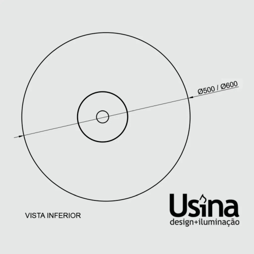 Pendente Tule Ø60X25,4Cm 1Xmr16 - Usina 25121/60 (BT - Branco Texturizado, Igual a Cor 1)