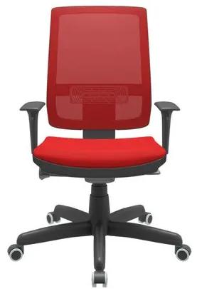 Cadeira Office Brizza Tela Vermelha Assento Aero Vermelho Autocompensador Base Standard 120cm - 63707 Sun House