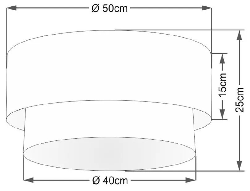 Plafon Duplo Cilíndrico Vivare Md-3017 Cúpula em Tecido 50x40cm - Bivolt
