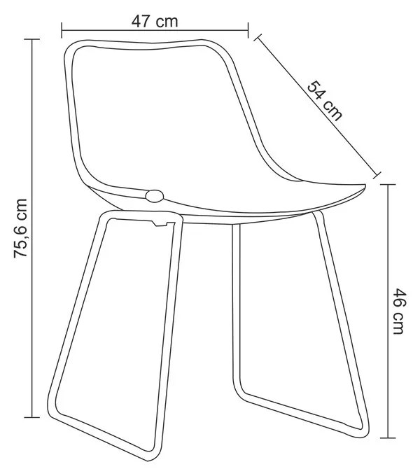 Cadeira Decorativa Base em Metal Diana Branco R02 - D'Rossi