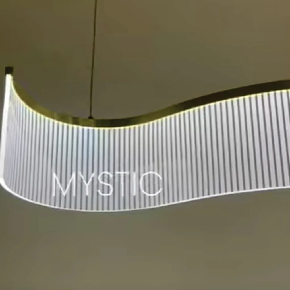 Pendente Mystic 145X47X16Cm Led 28W 3000K Bivolt Dourado - Usina Impor...