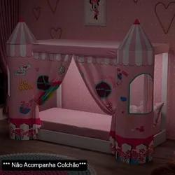 Mini Cama Infantil Montessoriana com Dossel e LED Minnie e Margarida P