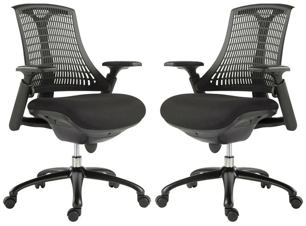 Kit 2 Cadeiras para Escritório Nagoh Office Giratória Preto  G56 - Gran Belo
