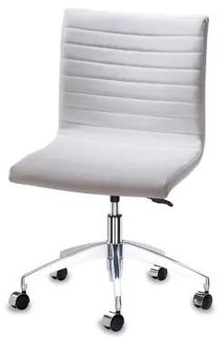 Cadeira Quiz Assento Linho Branco com Base Rodizio em Aluminio - 46920 Sun House