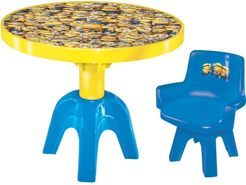 Mesa com Cadeira Líder Minions com Tampa e Divisórias - 2795 - Amarelo