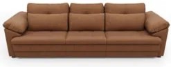 Sofá Retrátil 3 Lugares Para Sala 297cm Dijon Couro Mel S07 - Mpozenat