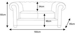 Sofá 2 Lugares 180cm Chesterfield Couro Bege - Mempra