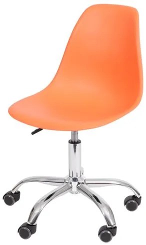 Cadeira Eames com Rodizio Polipropileno Laranja - 19301 Sun House