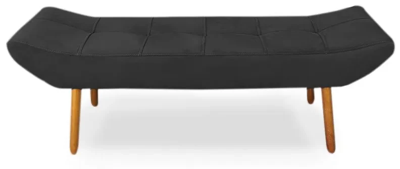 Puff Banqueta 160cm Maya Pés Palito Suede Preto - Sheep Estofados - Preto