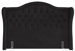 Cabeceira Cama Box Casal King 195cm Antibes P02 Sintético Preto - Mpoz