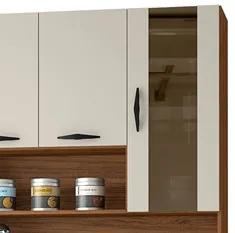 Armário de Cozinha Compacta 90cm Bruna K02 Nogueira/Off White - Mpozen