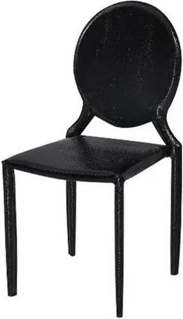 Cadeira Amanda Medalhao Crocco 6606 PVC Preta - 32874 Sun House