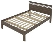 Cama de Casal Madeira CM8009 Nogal/Branco - Tecno Mobili