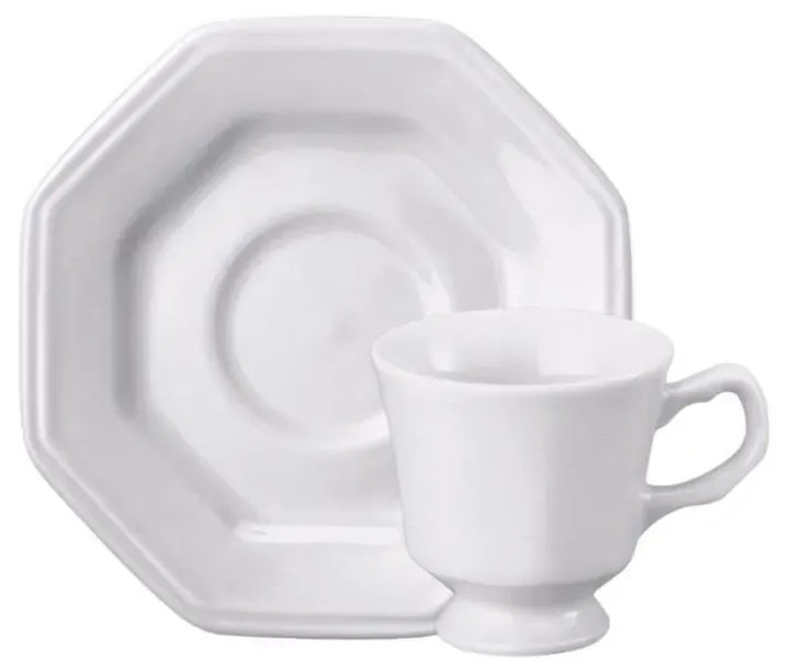 Xicara Café Com Pires 60Ml Porcelana Schmidt - Mod. Prisma 077