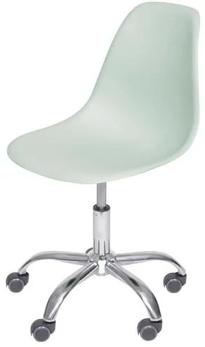 Cadeira Eames com Rodizio Polipropileno Verde Claro - 49334 Sun House