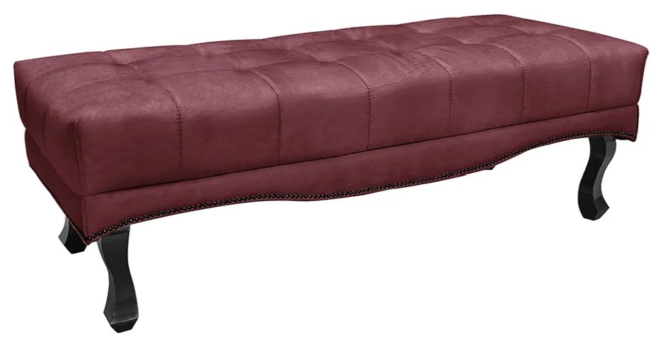 Cabeceira Cama Box Casal 140cm e Recamier Vicenza Veludo S04 - D'Rossi - Vinho