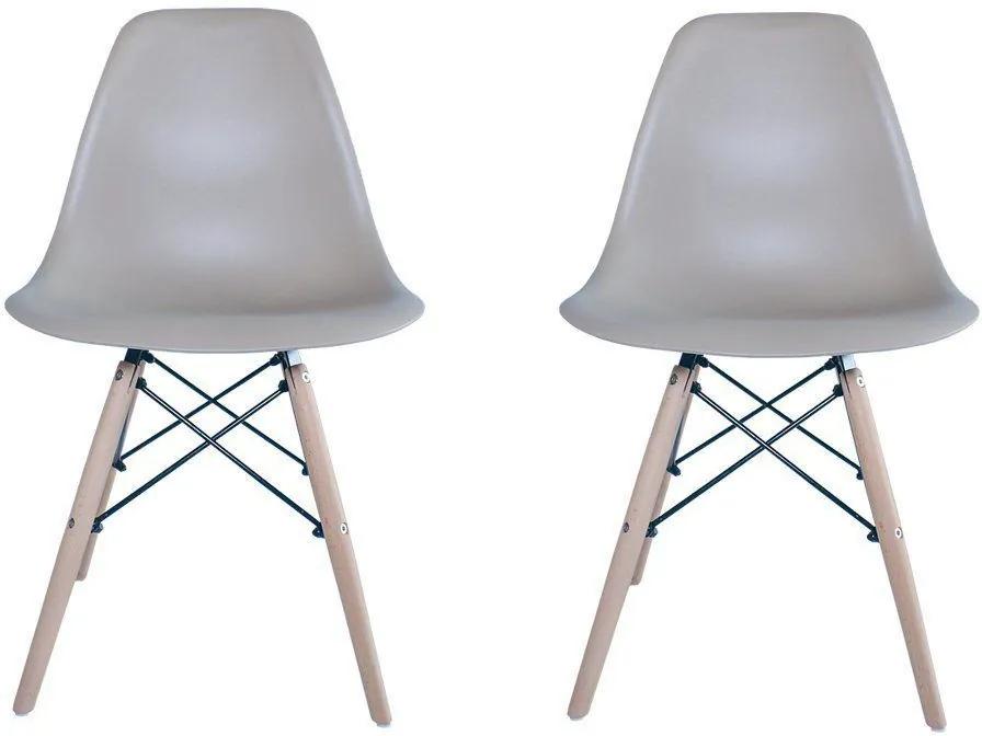 Kit 2 Cadeiras Eiffel Charles Eames em ABS Nude - Facthus