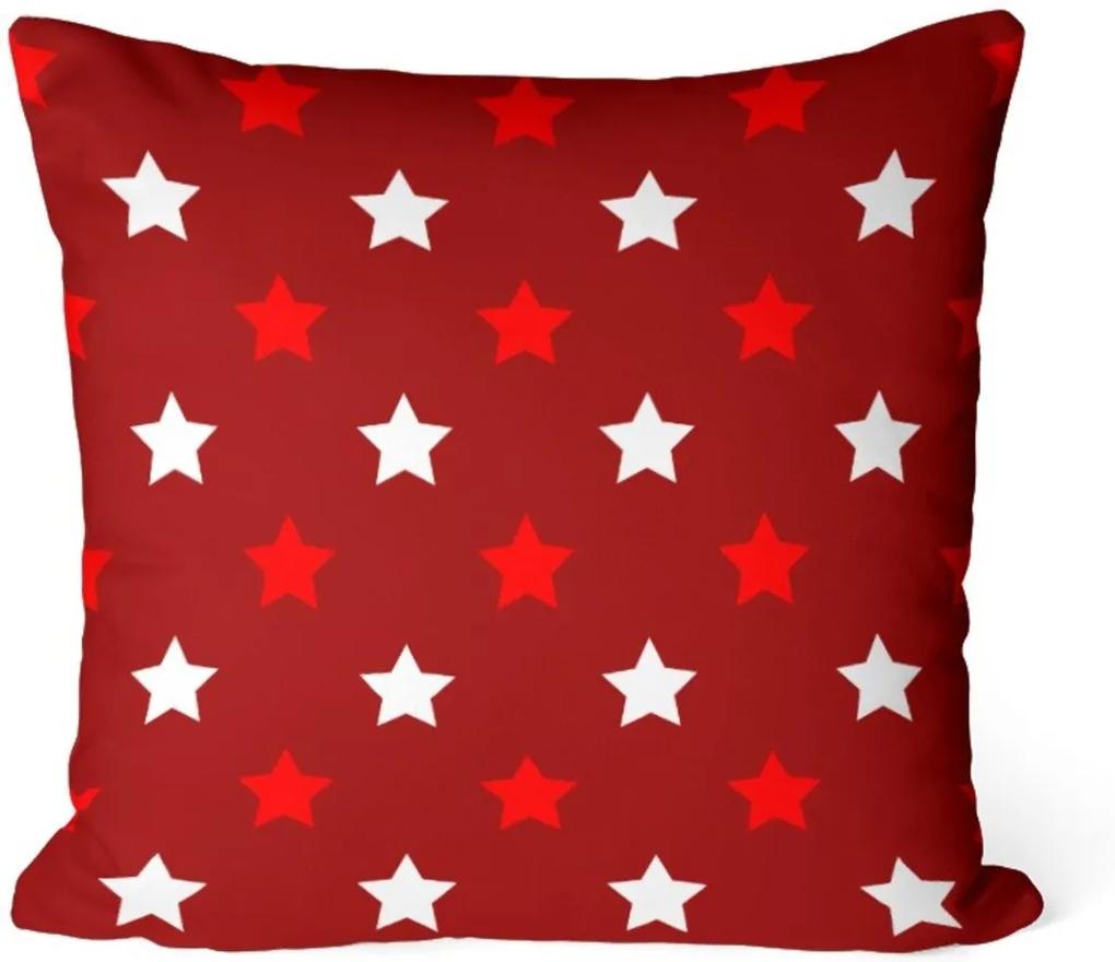 Capa de Almofada Love Decor Avulsa Decorativa Estrelas Natalinas Vermelhas