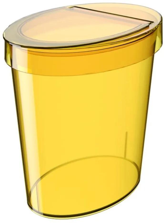 Lixeira Oval Glass 5 Litros Amarelo Coza